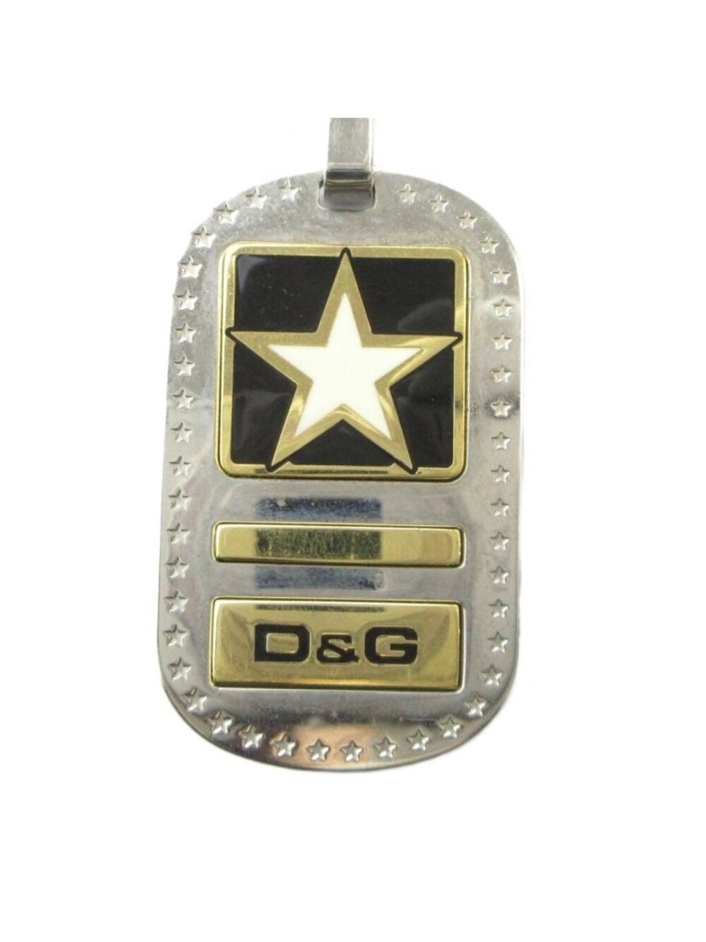 Dolce & Gabbana D&G Pendant Logo Plate Star Silver Necklace